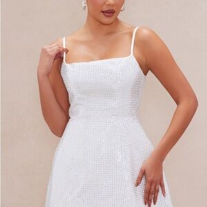 White Sequin Mini Dress